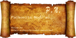 Palkovits Noémi névjegykártya